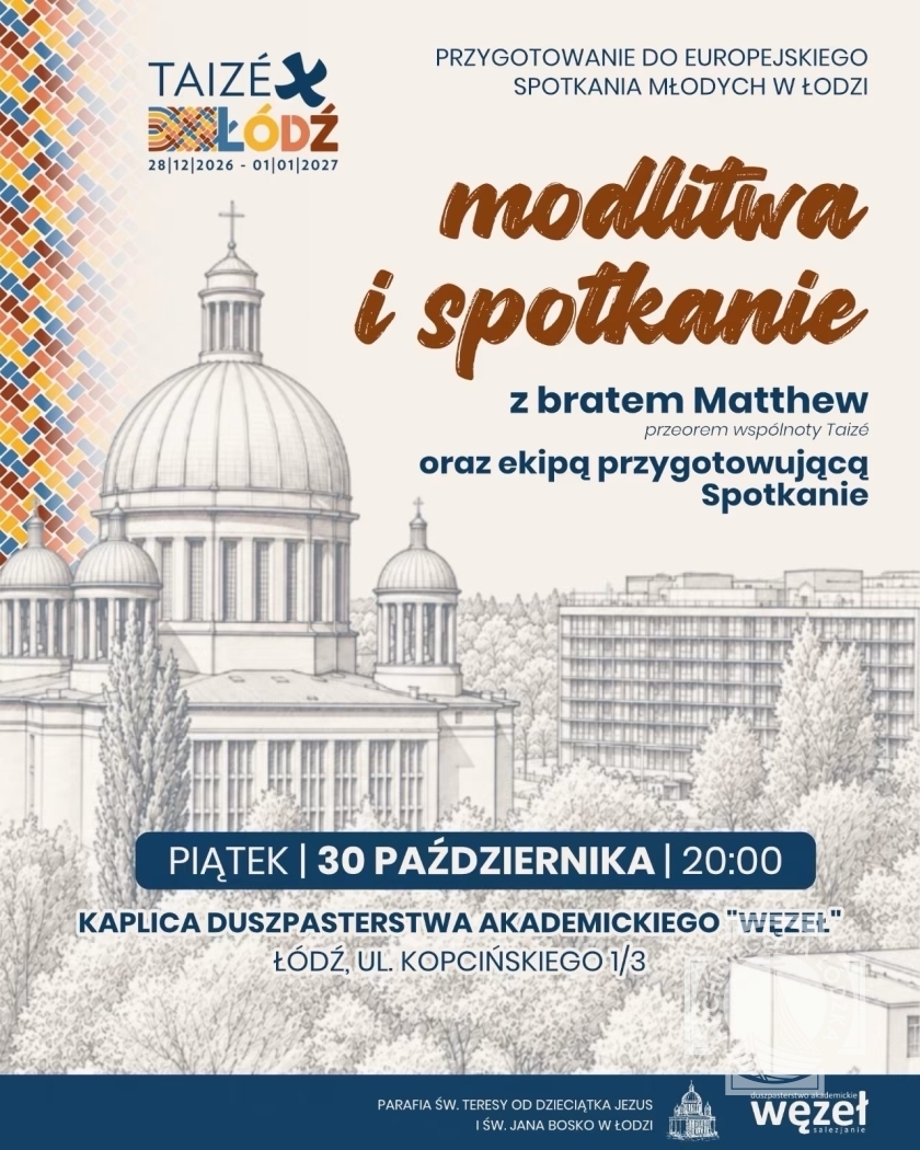 Zaproszenie na modlitwę i spotkanie z przeorem Taize